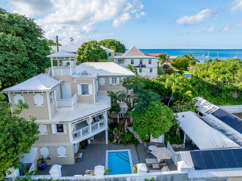 Discover an extraordinary estate in St. Croix---a historic in-town tropical oasis overlooking the Christiansted harbor and beautiful mountain views with multi-use possibilities. This romantic estate has a five-bedroom, four-bathroom main house, a 170...