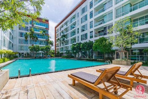 This modern condo is located on the 4th floor of a peaceful development in Khao Takiab. The unit is 90 sqm and has 2 bedrooms, 2 bathroom, a good sized open plan living, dining and modern kitchen area. There is a good size balcony to sit and entertai...