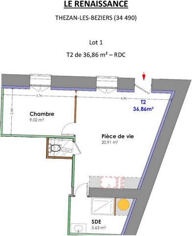 Appartement T2, à vendre en VEFA, Résidence principale ou investissement locatif
