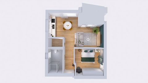 All apartments are 60 to 65 square meters in size and have a fully equipped kitchen with induction hob, oven, microwave, dishwasher and coffee machine, a fridge and a washing machine. In addition to the inviting and bright living/dining area, each ap...