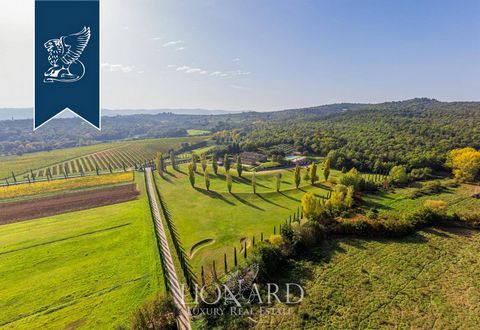 This charming luxury property for sale is surrounded by Tuscany's sweet rolling hills, not far from the famous town of Arezzo. This prestigious estate is immersed in a splendid private park of approximately 44 hectares, home to a marvelous outdo...
