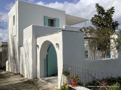 Agios Arsenios Naxos, a Cycladic style, fully renovated house of 94 m2 is available for sale. The house consists of 2 bedrooms, 2 bathrooms, a kitchen and a living room. There is a spacious upper level veranda with pergola from where the owners can a...