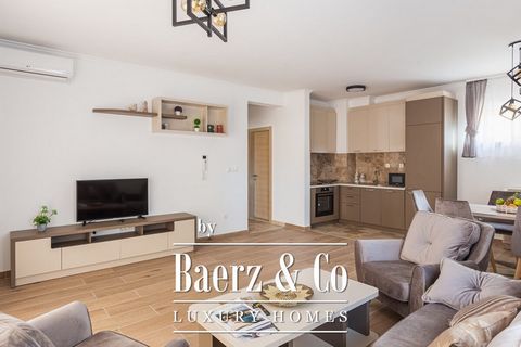 ‍ This spacious apartment is on the first floor, it has 1 bedroom, living room, kitchen and seaview terrace. It is fully furnished with high quality furniture. Parking place is included in the price. Apartment is 100 meters from the sea and beautiful...