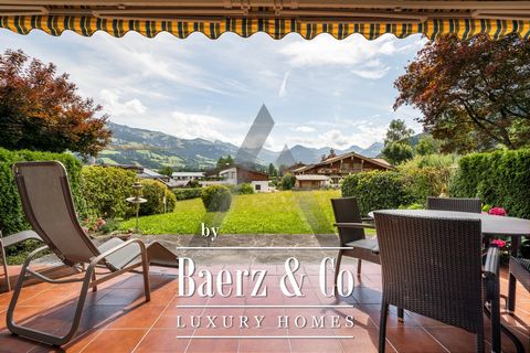 This middle townhouse is in a very quiet area of Kitzbühel. On the ground floor is a kitchen with a hatch window to the spacious living/dining room with fireplace and access to the deck and small garden overlooking the magnificent Tirolean mountains....