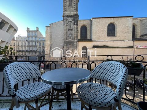 Ideally located next to Place Fernand Lafargue, close to the tramway and central Bordeaux life, this superb 75 m² Carrez apartment awaits you with its south-facing balcony and a large cellar. Inside, the property offers a spacious entrance, with a to...