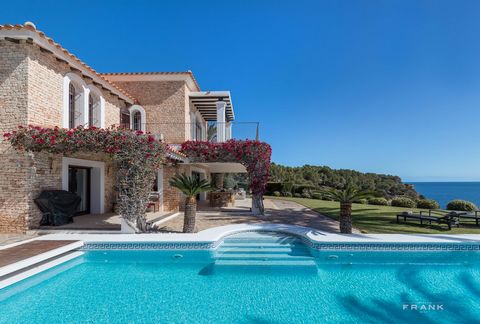 Located in Ibiza. As the main gates open onto the pretty lemon tree courtyard of this 6 bedroom 5 bathroom villa, and you can see the sparkling blue Mediterranean sea straight through the villa, the wow factor is off the scale. From this first line v...