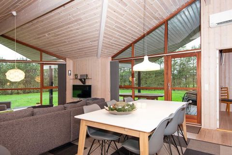 Well-furnished and well-equiped holiday cottage in modern style. The house is built of good materials, incl. larch and mahogany. The materials are energy-friendly. The mezzanine is perfect for the children to enjoy with a book or a board game. The li...