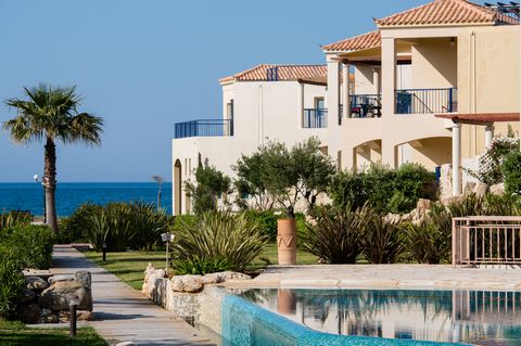 Aphrodite Beachfront Junior Villa D102 is located west of Crete in the region of Chania, only 15 minutes from the city of Chania and the Leptos Panorama Hotel . It is part of the internationally awarded project ‘Aphrodite’ and is set on a sea front l...