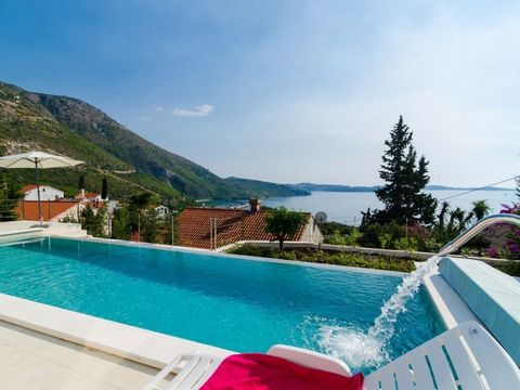 Fascinating luxury villa with swimming pool in a close suburb of Dubrovnik just 200 meters from the sea! Panoramic sea views! Villa has total surface of 360 m2 and spacious land plot of 1000 m2 with parking zone for 3 cars. Land plot benefits swimmin...
