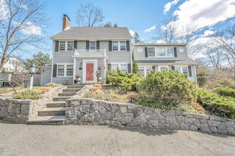 Nestled on a corner lot with a sprawling side yard (lawn) bordered by a white picket fence....this Philipse Manor (Sleepy Hollow) Colonial style home is slightly perched up with seasonal Hudson River views and a perfect location to start your next ch...
