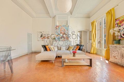 On the 2nd floor of a very beautiful old building in the historic city center of Aix en Provence, near a pretty quiet square, bright apartment of 127m2 on the ground floor (123 m2 carrez) with beautiful volumes, height under ceiling 3,80m, fireplaces...