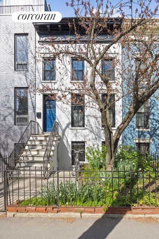 Thoughtfully renovated with an eye for detail, this lovely Park Slope townhouse mixes modern design with classic character and exudes charm in the process. With an extra deep yard and almost 2200 square feet of available FAR, there is plenty of space...