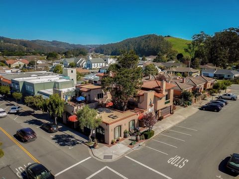 Live in the heart of Half Moon Bay. Enjoy the small-town coastal lifestyle of Half Moon Bay. This Mediterranean Tuscan- style property is situated at the corners of Main and Correas, and is a mixed-use building. The commercial units on the first floo...