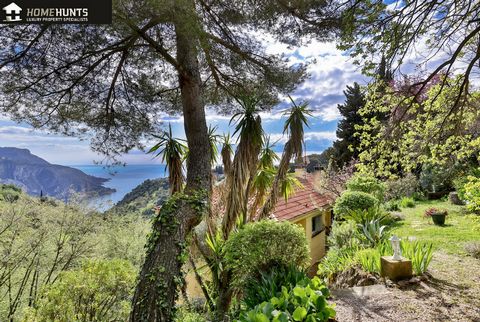 Villefranche sur mer: On the heights, near the Castle of Madrid in a green setting enjoying a beautiful sea view. On a plot of 1700 m2, come and discover this very nice villa laid out on 2 levels of 155 m2 plus an annex of 22 m2. Accommodation, ideal...