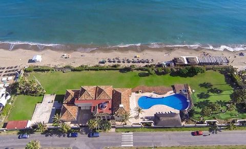THIS IS A TRULY EXCEPTIONAL BEACHFRONT VILLA on a very large plot with direct access to the popular Hippo beach, located in one of the very best areas east of Marbella, close to many golf courses, several tennis courts and the popular 5 star hotel Lo...
