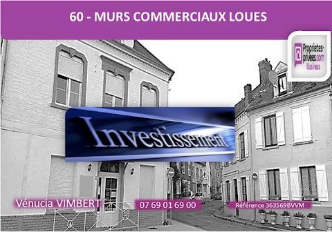 Ville de l'Oise à 1h15 de Paris et 20 min de Beauvais, Venucia VIMBERT vous propose en investissement locatif, cet immeuble commercial de 240 m², entièrement rénové et constitué au RDC d'un local commercial de 60 m² avec terrasse, à l'étage : un appa...