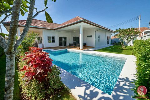 This modern pool villa with 3 bedrooms and 2 bathrooms was only completed in August 2023 and is located in the quiet area of Soi 112, just 10 minutes from Hua Hin center and beaches. The high villa has been upgraded from as follows: Upgrades: -Water ...