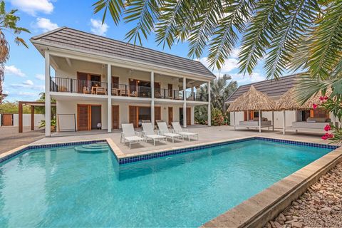 A solo 400 metros del azul del Mar Caribe, esta impresionante villa se encuentra en uno de los lugares más hermosos de Jan Thiel, Curazao. Dentro y alrededor de esta moderna casa en el vecindario de Vista Royal, experimentará una combinación sublime ...