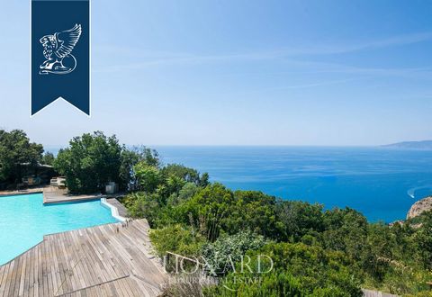 This unique property for sale is perched on the Argentario promontory, overlooking the deep blue waters of the Mediterranean sea. It is surrounded by over 5 hectares of nature, the scent of thyme, myrtle and lavender filling the air. This property ov...