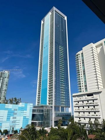 Live the Miami dream in this elegant 2 bedroom, 2 bath condo located at Missoni Baia, the newest building available in East Edgewater. Enjoy spectacular views of Biscayne Bay and the city from your private terrace. This light-filled open concept feat...