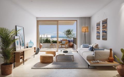 Residencial Santa Eulalia es un proyecto de 57 viviendas de 1 a 3 dormitorios, terrazas, gimnasio, ludoteca para niños, trasteros, plazas de garaje y piscina con zona chill out en el solárium del edificio con vista al mar. En segunda planta quedan pi...