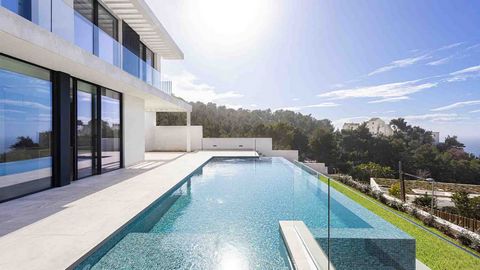 Luxury Real Estate Mallorca: Welcome to this spectacular newly built villa with beautiful sea views in Cala Llamp / Andratx , in the southwest of the island.The imposing, recently completed property is situated on a generous plot of 1,066 m² and offe...