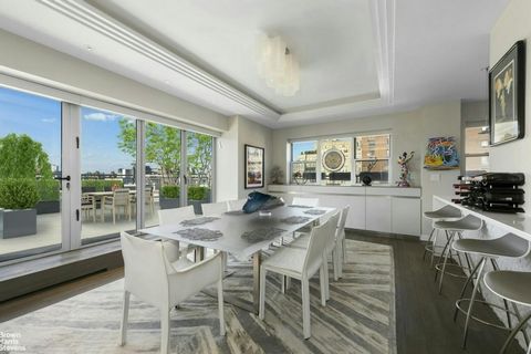 Trophy Terrace at 2 Fifth! Sleek and renovated to perfection, this spectacular Greenwich Village 3 bedroom/3 bath (see alternate floorplan) with unobstructed views, over 9