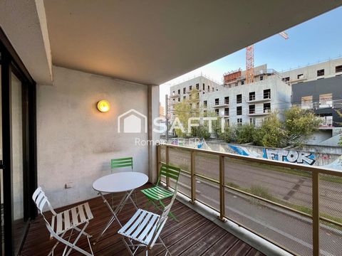 Belcier : T3 loué, de 63 m² avec un balcon et une place de parking.