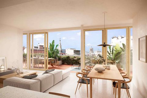 This newly built penthouse offers a spacious private terrace in the heart of the city of Barcelona, on a street parallel to Las Ramblas. Located behind the Gran Teatre del Liceu and within walking distance of Mercat de la Boqueria, Plaça Reial, Palau...