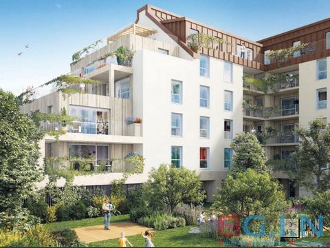 Rouen - Apartment with an area of 68.58m2 with terrace with an area of 36.91m2 located on the third floor in New residence near the future train station This apartment includes: -Entrance-Living room with open kitchen-Two bedrooms-Bathroom-Cellar / L...