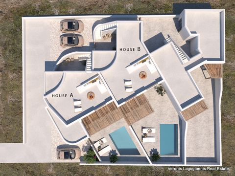Kastraki Naxos, houses under construction of 67 m2 with a swimming pool of 13 m2 are for sale. Each house has 2 bedrooms, a bathroom , a W.C., a kitchen and a living room. Outside, each house has a swimming pool of 13 m2, a veranda with pergola, a pa...