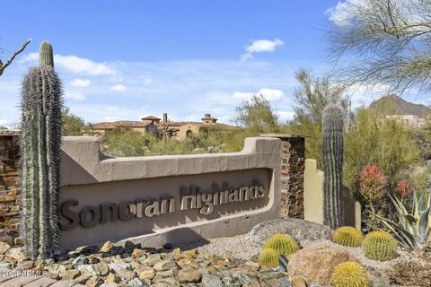 Just under an Acre and half lot in the prestigious gated community of Sonoran Highlands. North/South exposure with excellent elevation for Mountain Views of Pinnacle Peak, Troon Mtn, McDowell Mtn and City Lights. A short drive to North Scottsdale's t...