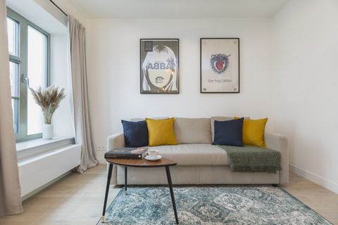 welcome to this luxurious 1-bedroom apartment with a stunning view over Wroclaw's oldest part of town. located in a unique, fully revitalized old mill, where Oder waters literally flow through the inner patio, giving you this gentle sparkling sound. ...