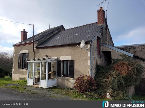 Fiche N°Id-LGB170081 : Boussac, secteur Village, Maison de village d'environ 71 m2 comprenant 4 piece(s) dont 2 chambre(s) + Terrain de 1601 m2 - Construction Pierres - Equipements annexes : loggia - forage - cellier - cheminee - combles - cave - cha...