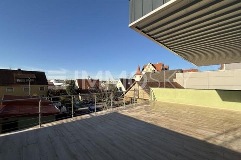 Große Terrasse mit Blick auf das Schloss Ratibor Diese moderne Wohnung vereint zeitlosen Stil und höchsten Komfort. Das Gebäude von 1930 wurde 2024 vollständig kernsaniert: neue Dämmung, Dach und Heizungsanlage sorgen für Energieeffizienz, während de...