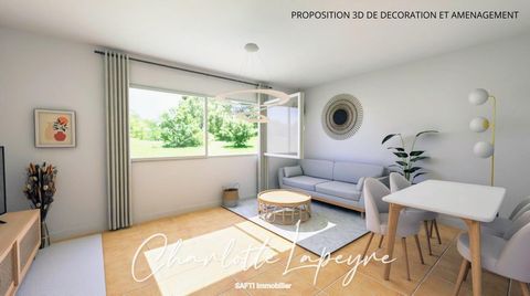 Sainte Anne - les Lices district, to enjoy a pleasant living environment with a view of the Parc des Lices, close to schools and shops. Nestled on the 1st floor of a maintained residence from 1959 (common areas redone), surrounded by greenery, this l...