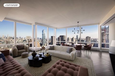 Interiors by AD100 Designer Markham Roberts Perched high above the city, Residence 45EAST at 111 Murray Street commands a half-floor position within one of Tribeca's most celebrated architectural masterpieces. This 2,821-square-foot, three-bedroom, f...