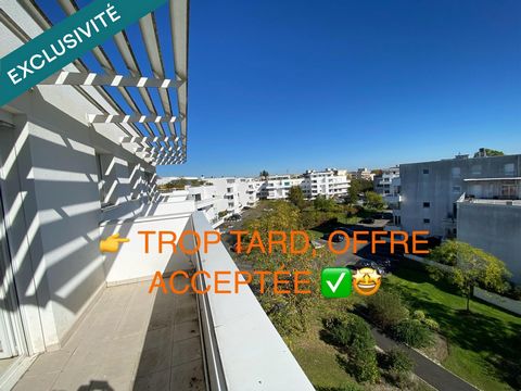 Cauderan limite Mérignac / T4 / 82m2 DERNIER ETAGE ! VUE DEGAGEE / LUMINEUX ET TRAVERSANT / DPE C / RESIDENCE DE 2006 / DEUX BALCONS / DEUX GARAGES EN SOUS SOL ! !