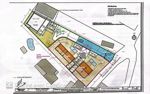 Aux Olives, terrain de 270 m² vendu avec permis de construire pour villa de 113m² avec garage + piscine