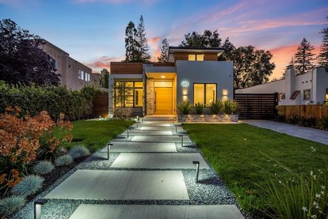 New Construction-Completed-Never Occupied***Featuring fabulous architectural design by an award-winning designer, this unique home possesses a distinctly modern flair & home technology. Located on a tree-lined street in prestigious Old Palo Alto boas...