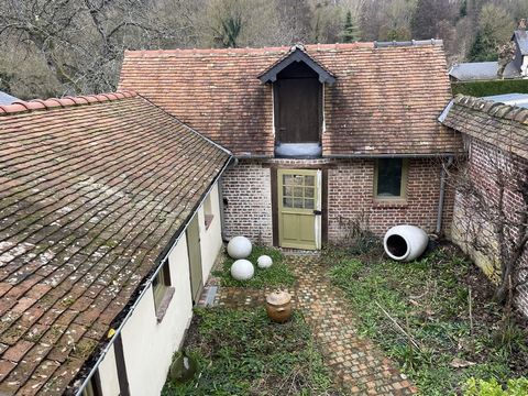 In the heart of the village of LYONS LA FORET, pleasant and atypical village house on a pretty enclosed plot of 725m2. The house offers on the ground floor a spacious entrance, beautiful living room of 35m2 with fireplace opening onto a fitted kitche...