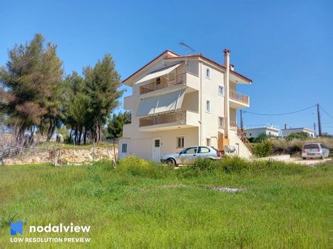 Two-storey detached house with an area of ​​210 sqm, plus a 25 sqm warehouse, on a 1430 sqm plot, with an unlimited view on the village of Oropos. Built in 1994, but renovated in 2015, with minimal use. It is 3 km away from the sea in a straight line...
