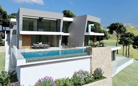 Villa in Cumbres del Sol, Benitachell, Costa Blanca The villa is distributed over three floors. Access to it is through the upper floor, with covered parking for two vehicles and an elevator that connects the entire house. The night area, made up of ...