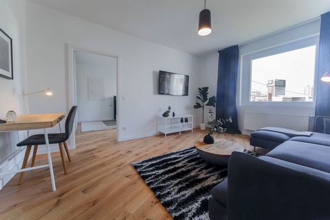 This stylish and feel-good designer apartment has a modern living room, bedroom, kitchen and a chic bathroom with natural light! All rooms are fully equipped and offer everything for everyday use. The kitchen has a table/chair combination, cooking ut...