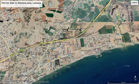 Located in Larnaca. Residential Plot for Sale in Dekeleia area, Larnaca. Only 450 m away from the sea. Great location as all amenities such as supermarket, taverns, banks, pharmacies, Hotels, shops, Blue Flag Beaches are all within close proximity. E...