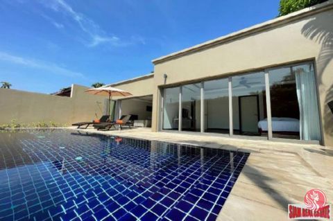 A two bedroom, single storey pool villa for sale with a large 201 sqm of living space. This is a spacious villa with an open living plan that leads out to the private terrace and 24 sqm swimming pool. Outside there are sun loungers and an outdoor din...