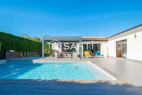 Maison contemporaine, 3 chambres, double garage, piscine