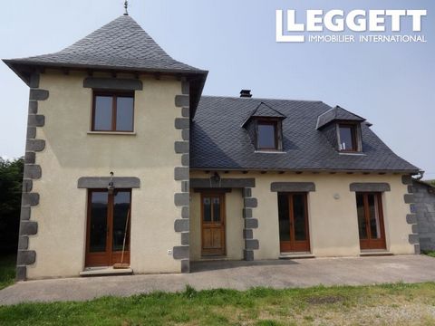 A22288CAT15 - A fantastic opportunity to purchase a modern house set in an ancient location, with views of the mountains of Cantal. This four bedroom house would be a great family home or vacation property. The main entrance (11sqm) leads to the loun...