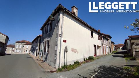A20655SR86 - This village house is located in the centre of the village. A very quiet village with many walks and 5 km from the town of Civray (transport, school, shops) This house was in the process of being renovated and the work has already starte...
