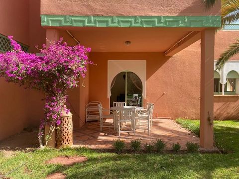Located in Marrakech. We are pleased to present you this magnificent apartment on the garden floor in an exceptional location in a high standing secured residence with a swimming pool, in the palm grove, for short term rental. This apartment of a sur...